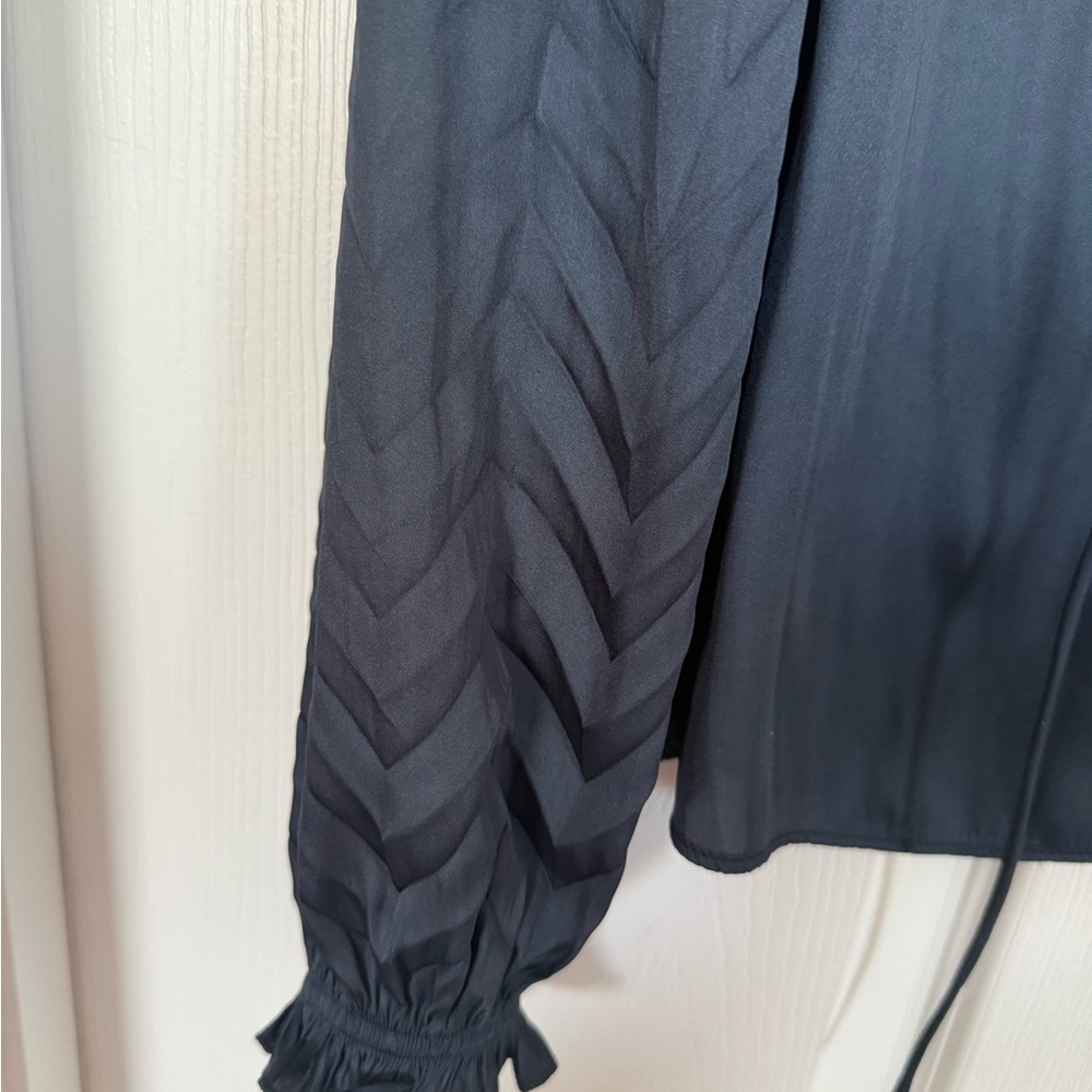 Navy Ruffle Blouse - Picture 4 of 7